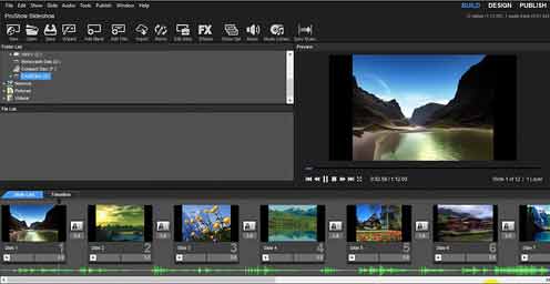 Начальная заготовка видеоролика создается на дорожках видеоряда и звука в большинстве программ предназначенных для создания слайд-шоу из фотографий