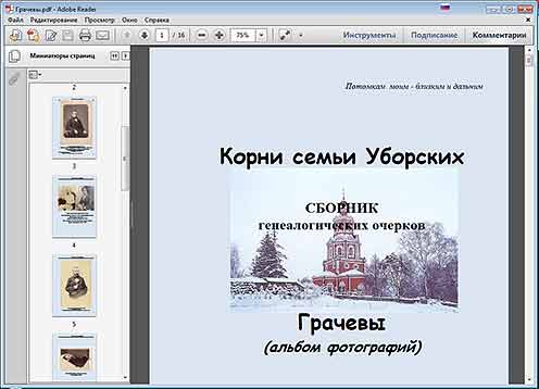 Пример хранения цифровых фотографий в файле формата PDF